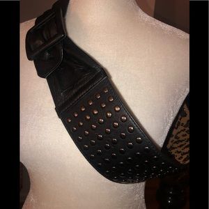 Betsey Johnson black studded belt